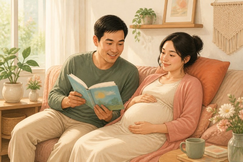 Bố và người thân có thể đọc thay, đọc luân phiên và tạo không gian dễ chịu cho mẹ.