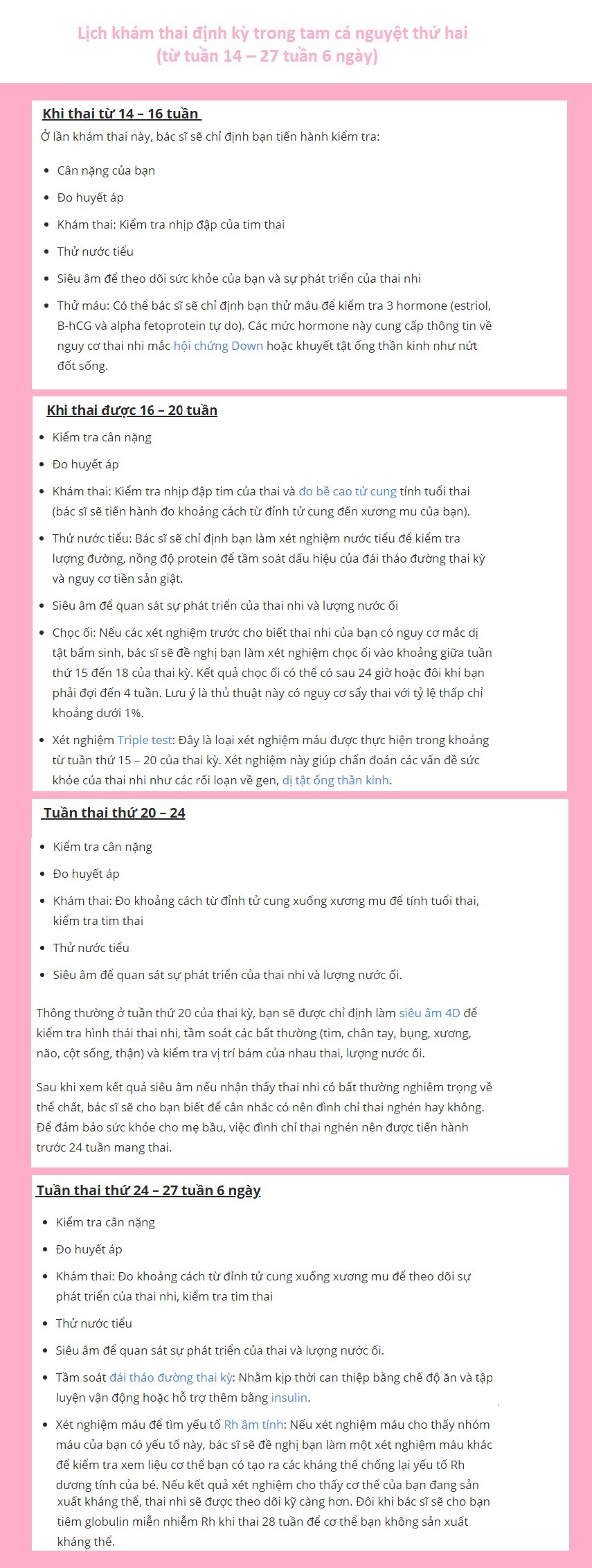 Những mốc khám thai định kỳ không thể bỏ qua