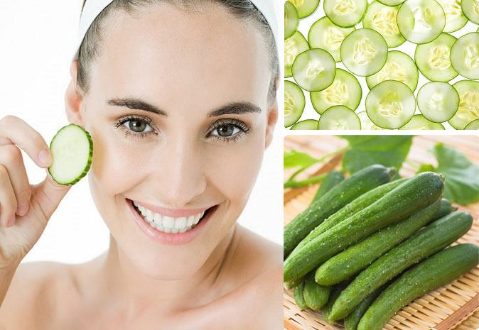 Đắp mặt nạ dưa leo cho bà bầu