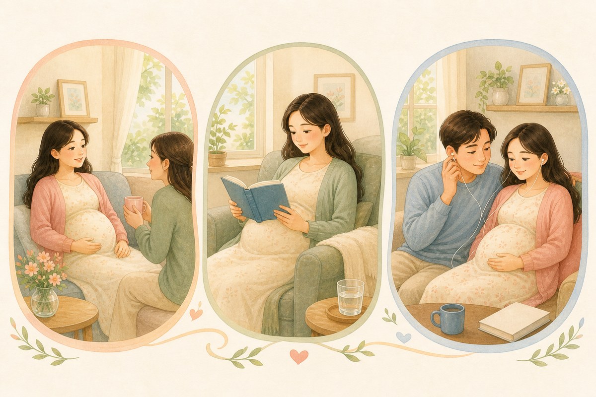 Ảnh 2. Ba chặng 14–18, 19–23 và 24–27 tuần giúp mẹ tham khảo cách điều chỉnh hoạt động, không phải lịch bắt buộc.
