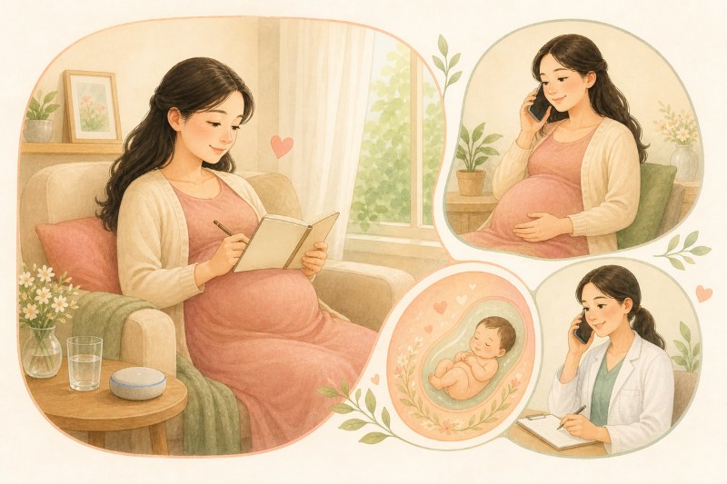 Ảnh 5. Theo dõi nhịp thai máy quen thuộc và liên hệ nhân viên y tế khi có thay đổi đáng lo quan trọng hơn việc thử tạo phản ứng bằng âm thanh.